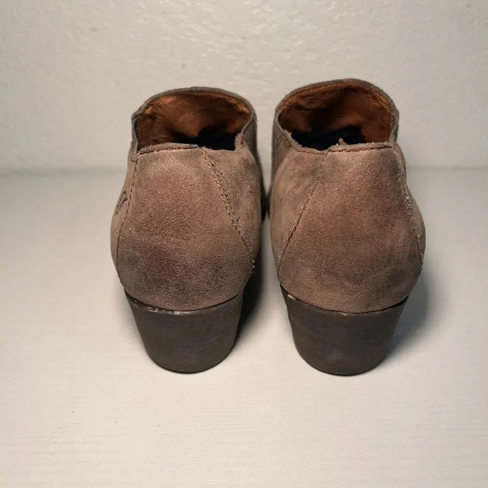 BORN Lawren Brown Women's Leather Slip On Shoes/Shooties W22411 Size 10M EU40